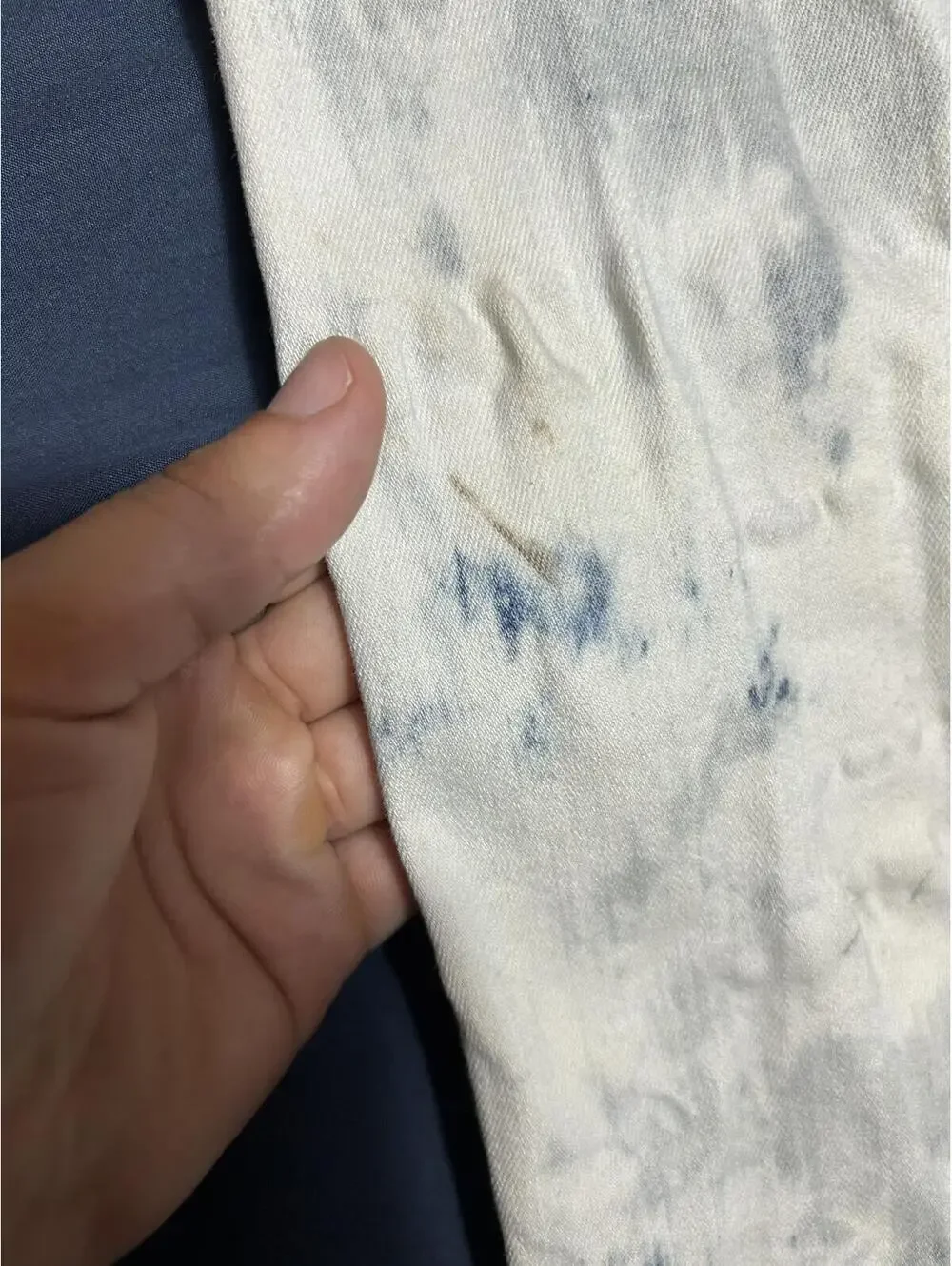 True Religion White and Blue Tie-Dye Straight Leg Jeans Size 40